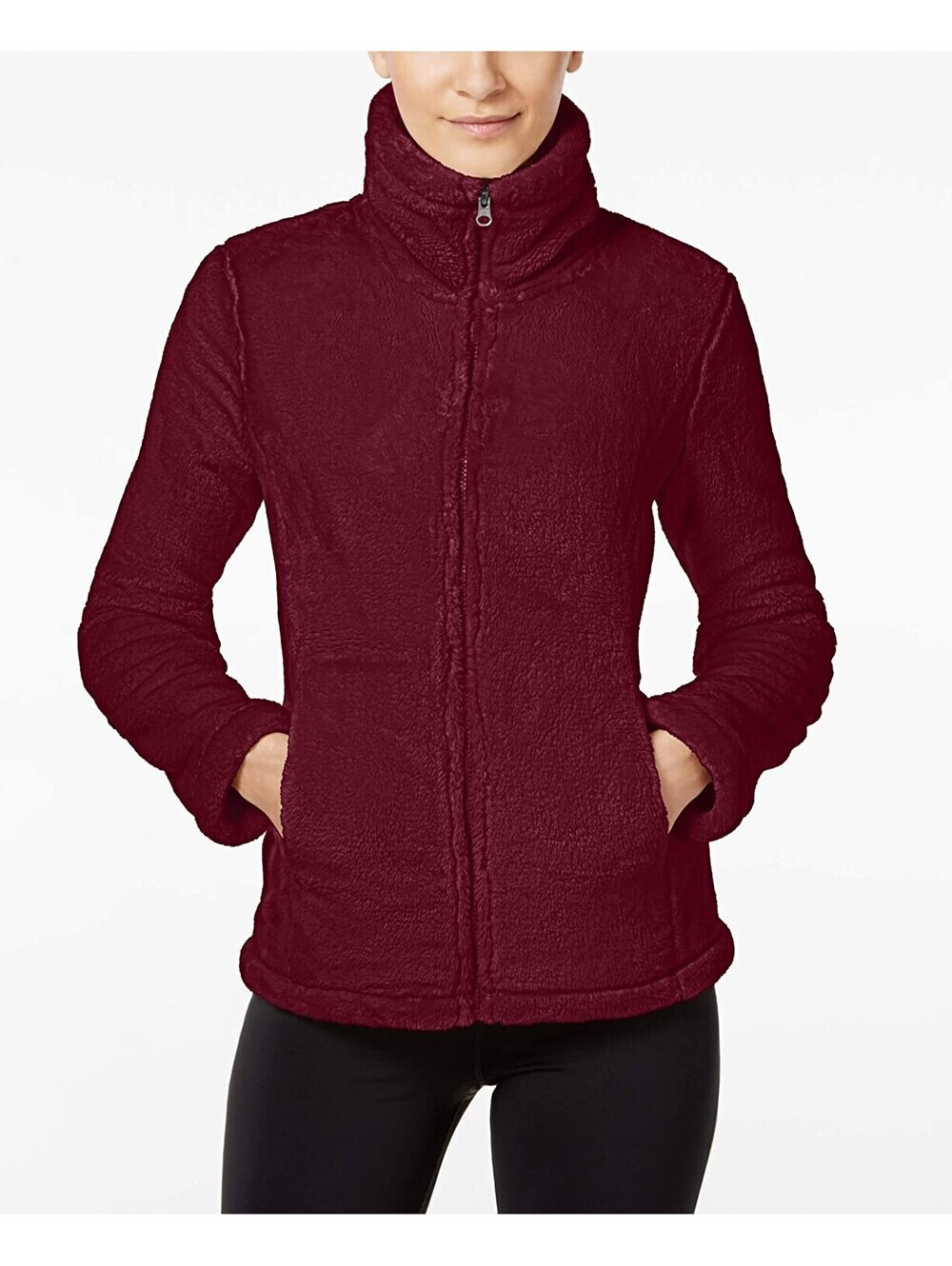 Ideology Womens Luxe Faux Fur Jacket Burgundy Size XS